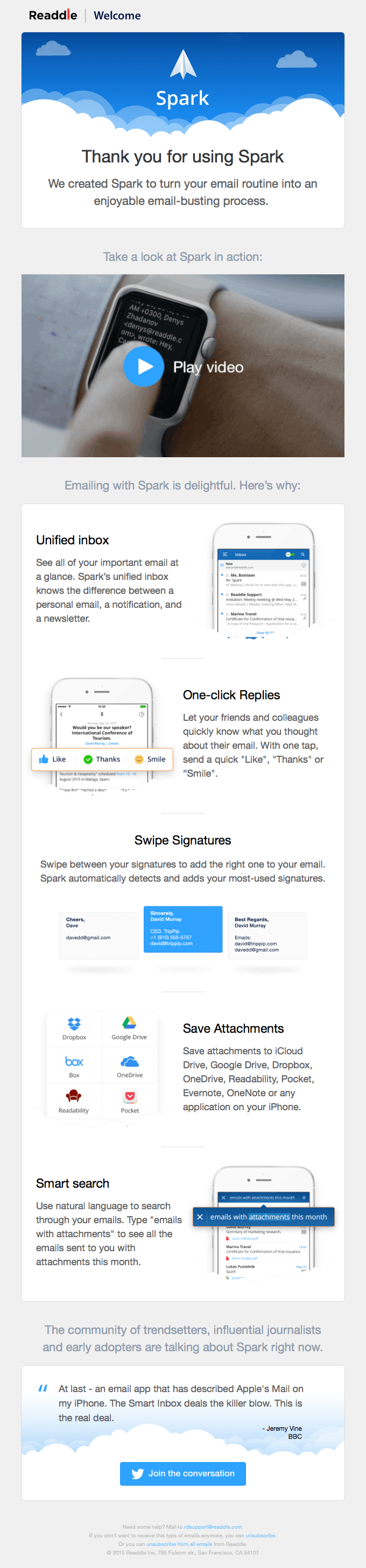 Video in email
