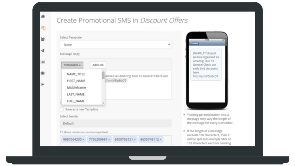 Personalized SMS